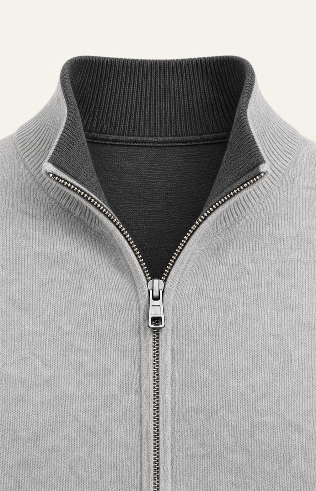Sivaro Cashmere Reversible Zip Knit Dark Grey & Grey
