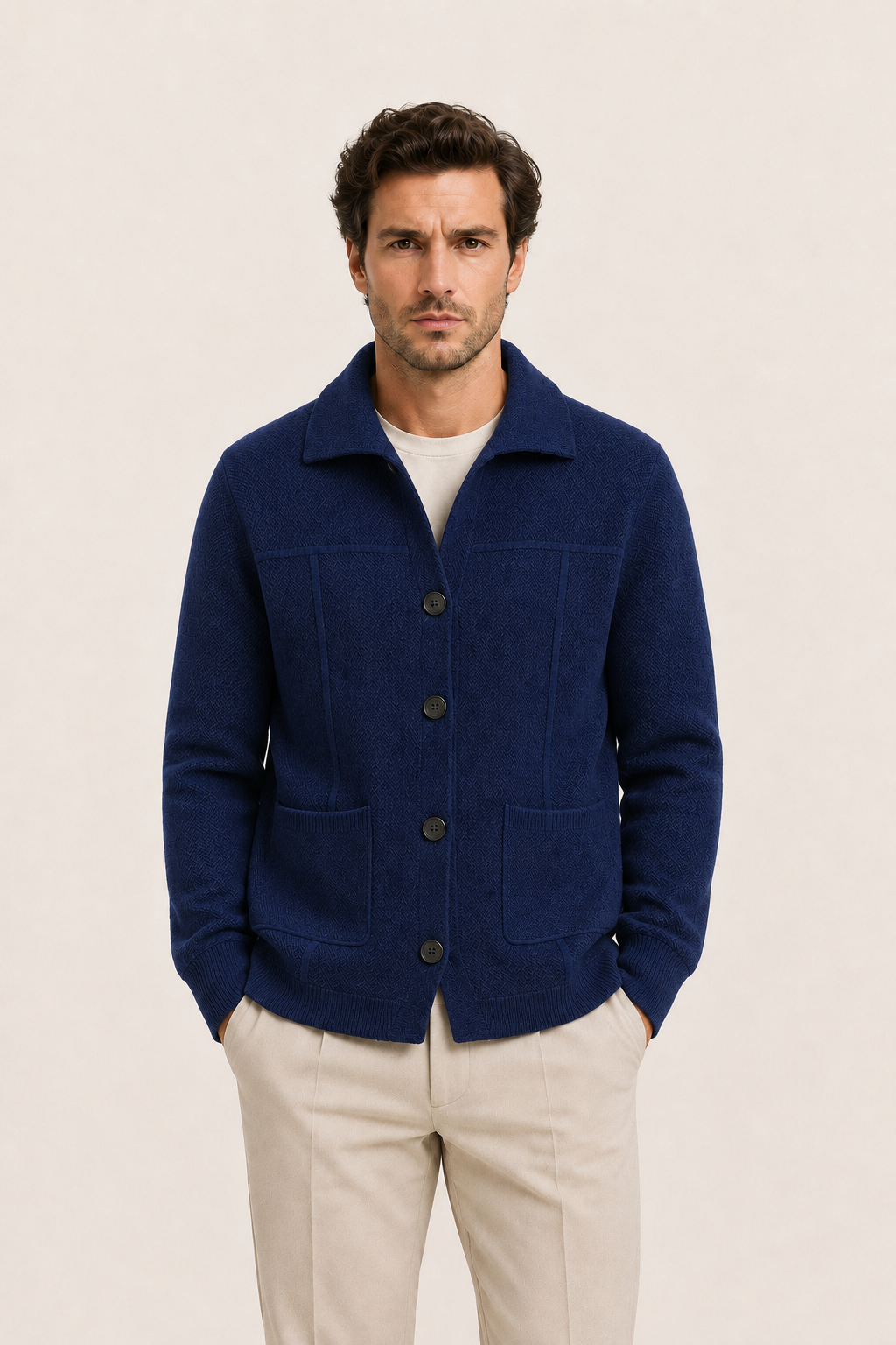 Ferilo Wool Cardigan Navy