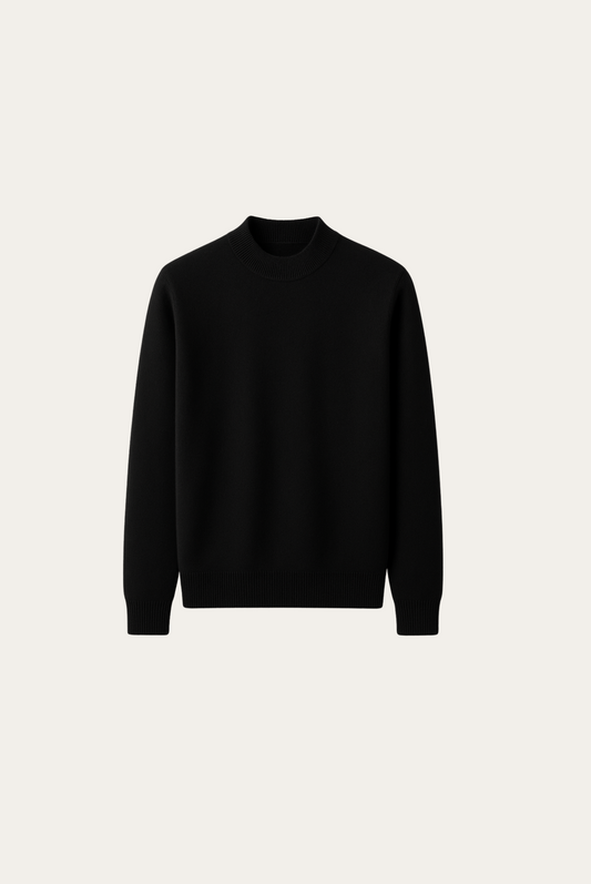 Black Wool Crewneck