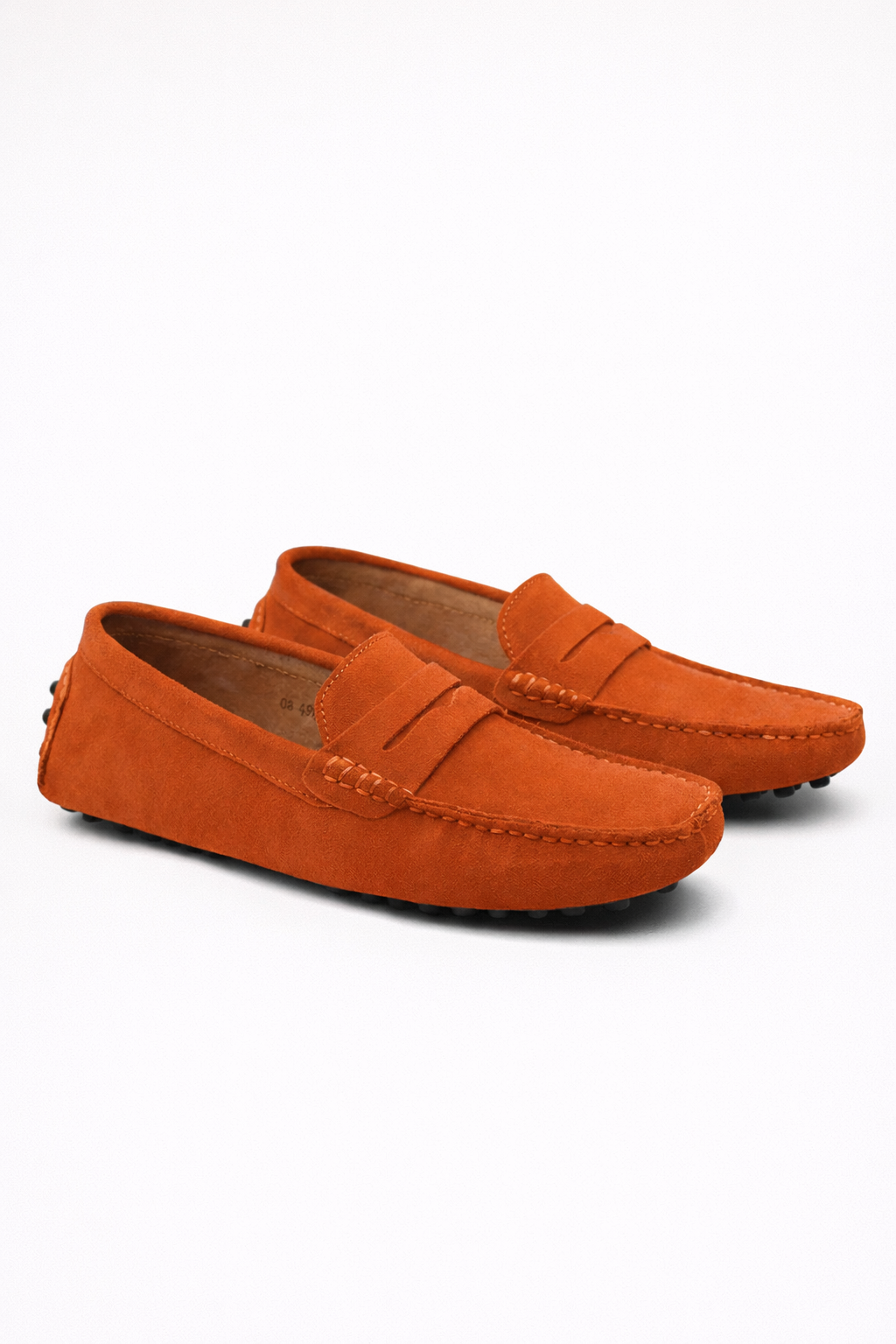 Suede Driver Loafers Orange