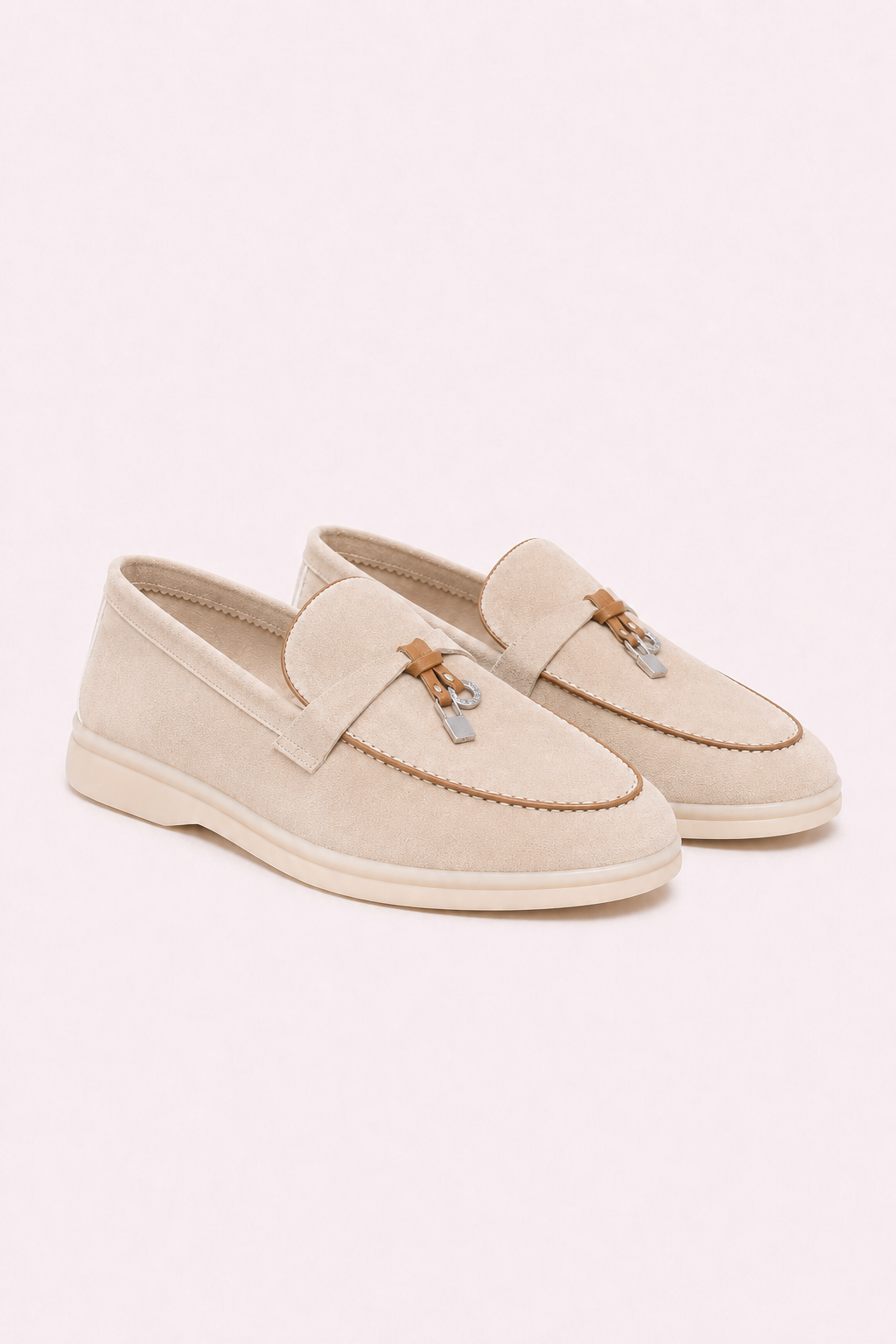Rovain Buckled Loafers Champagne Beige