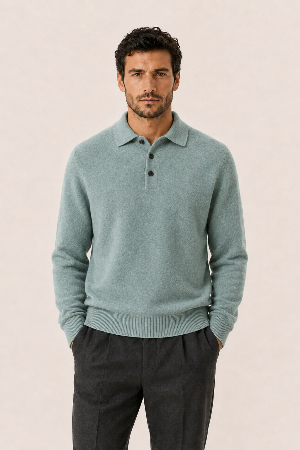 Avarel Wool Polo Knit Green