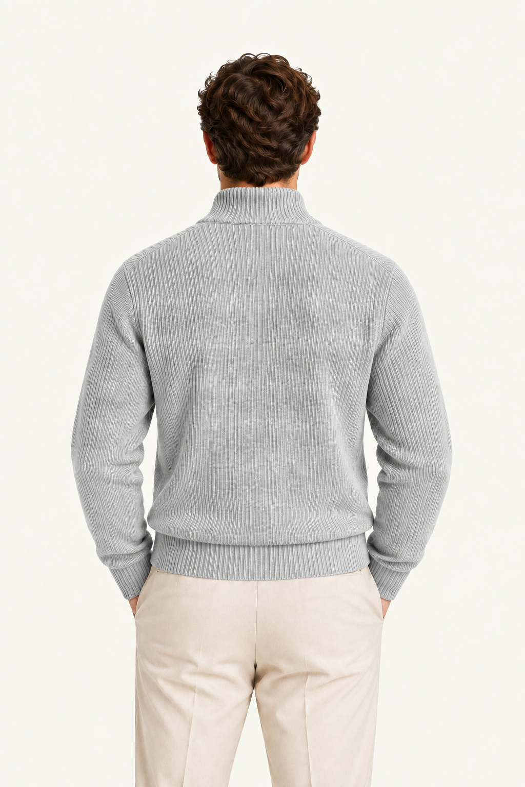 Narivo Wool Zip Knit Grey