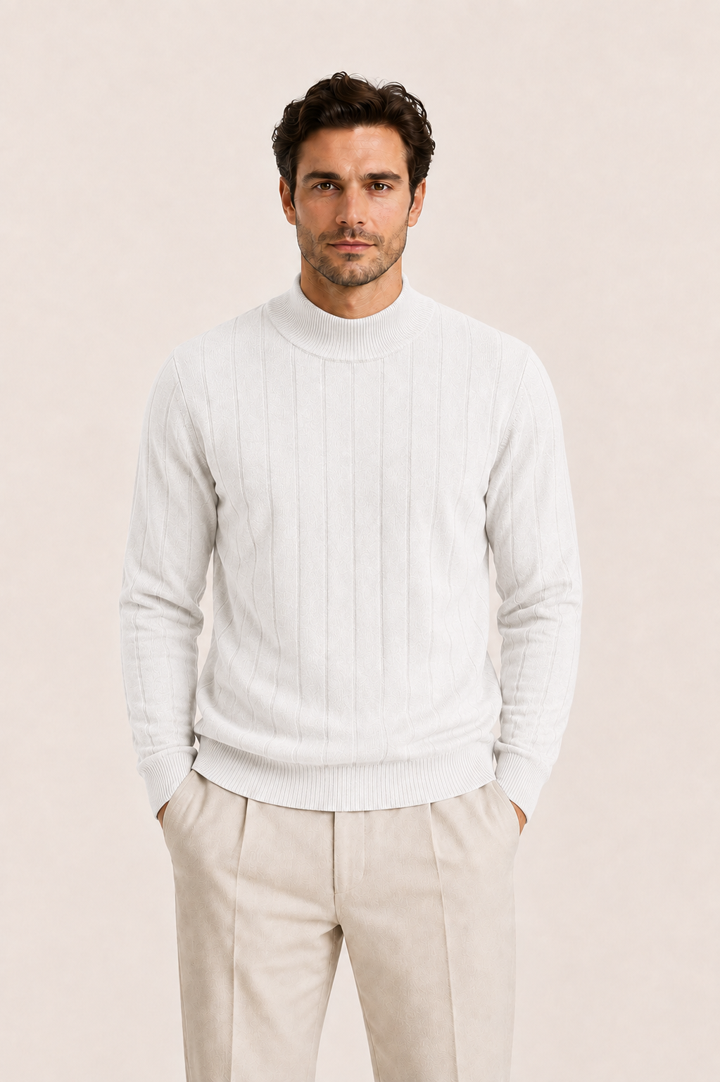 Corani Semi-Turtleneck White