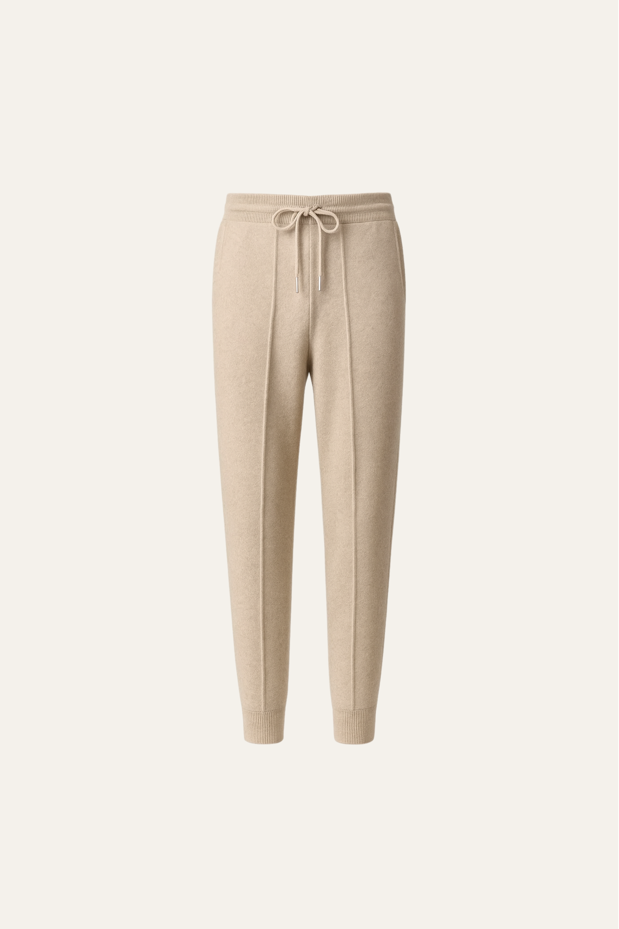 Belorin Wool Knit Joggers Beige