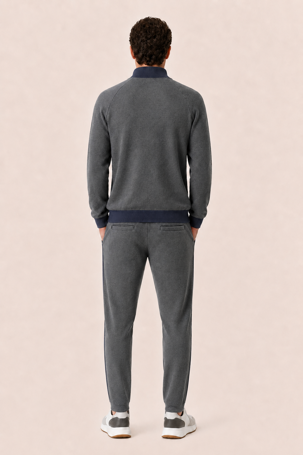 Ladore Cashmere Zip Set Navy / Grey