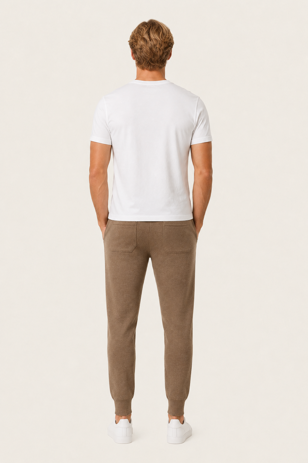 Belorin Wool Knit Joggers Brown