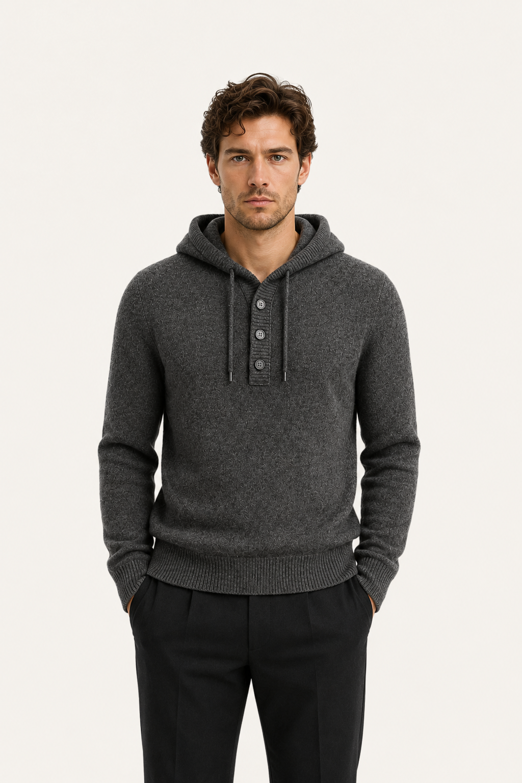 Avaro Hooded Knit Dark Grey