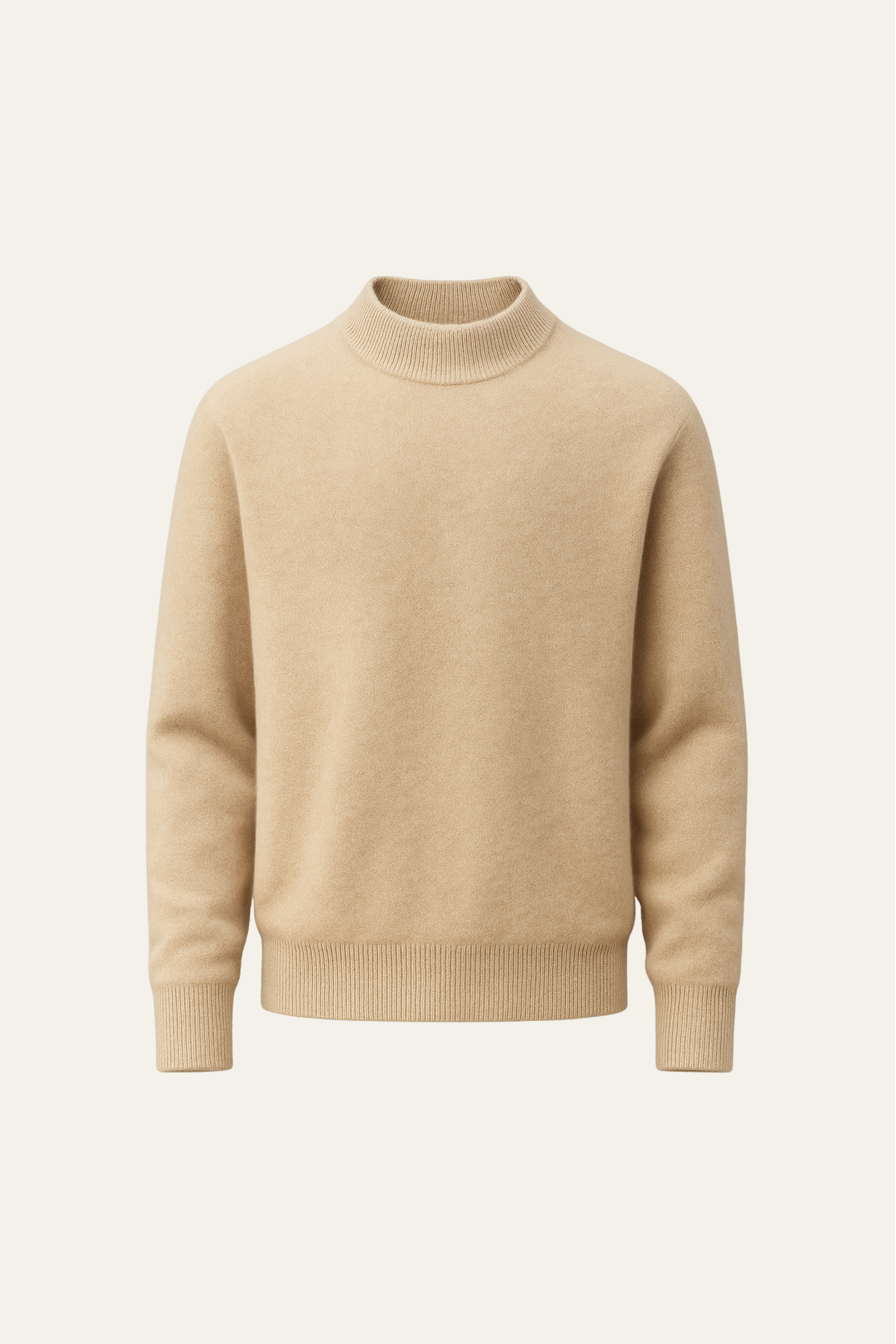 Arelio Mock Neck Knit Beige