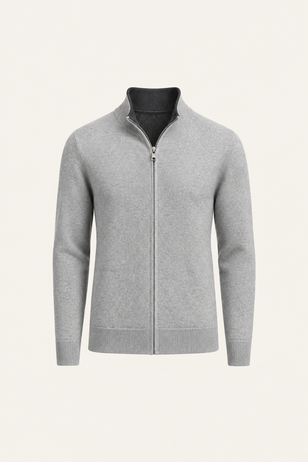 Sivaro Cashmere Reversible Zip Knit Dark Grey & Grey