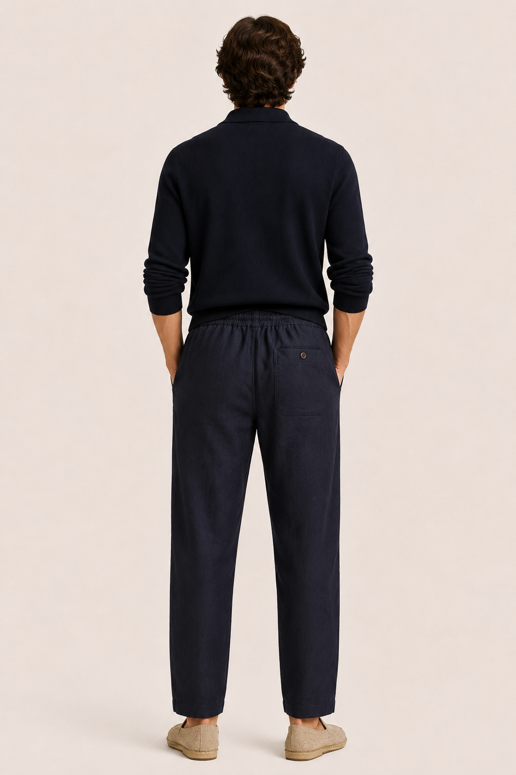 Pinaro Linen Trousers Navy