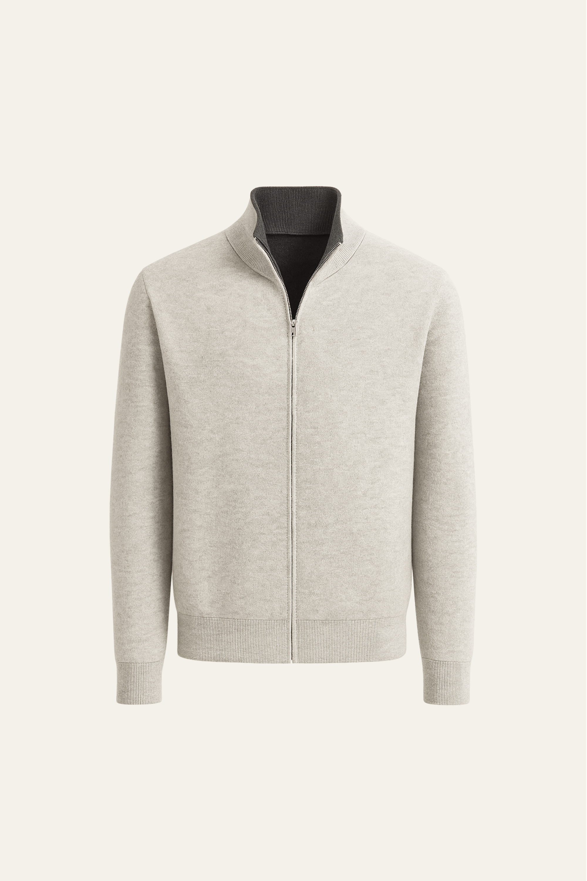 Sivaro Reversible Cashmere Zip Knit Grey & Dark Grey