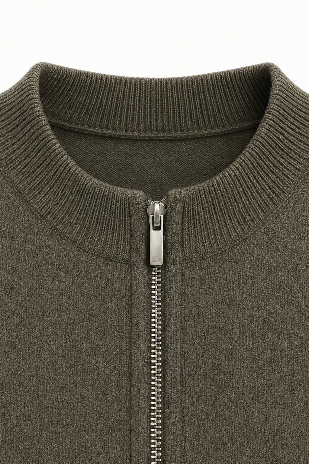 Darilo Wool Zip Knit Olive Green