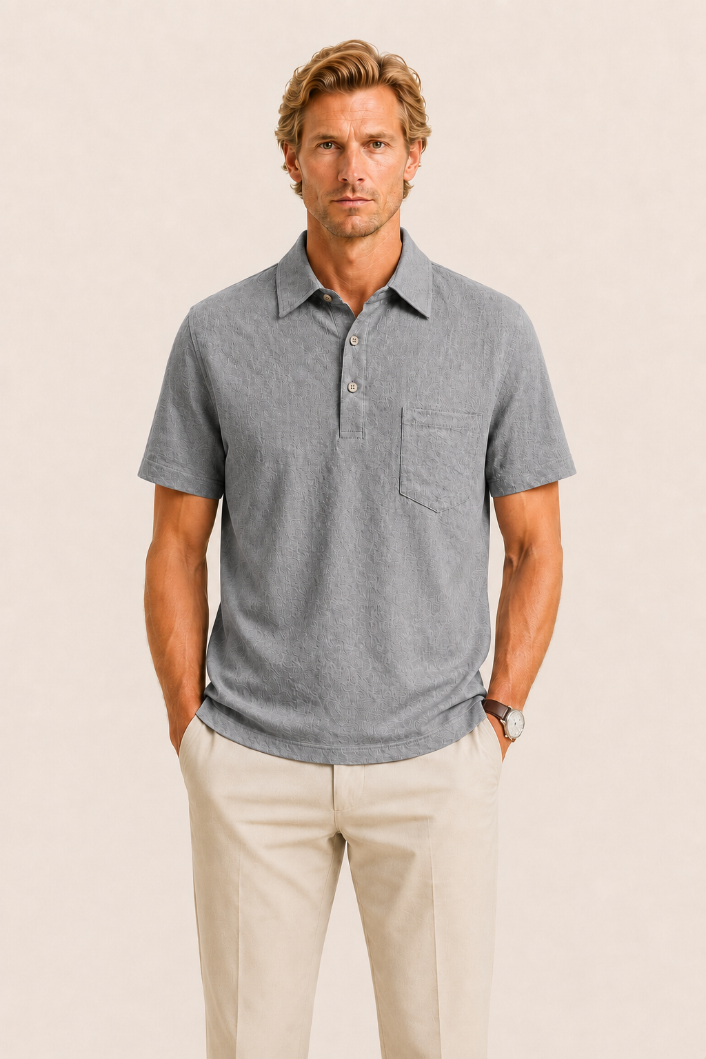 Linano Linen Polo Grey