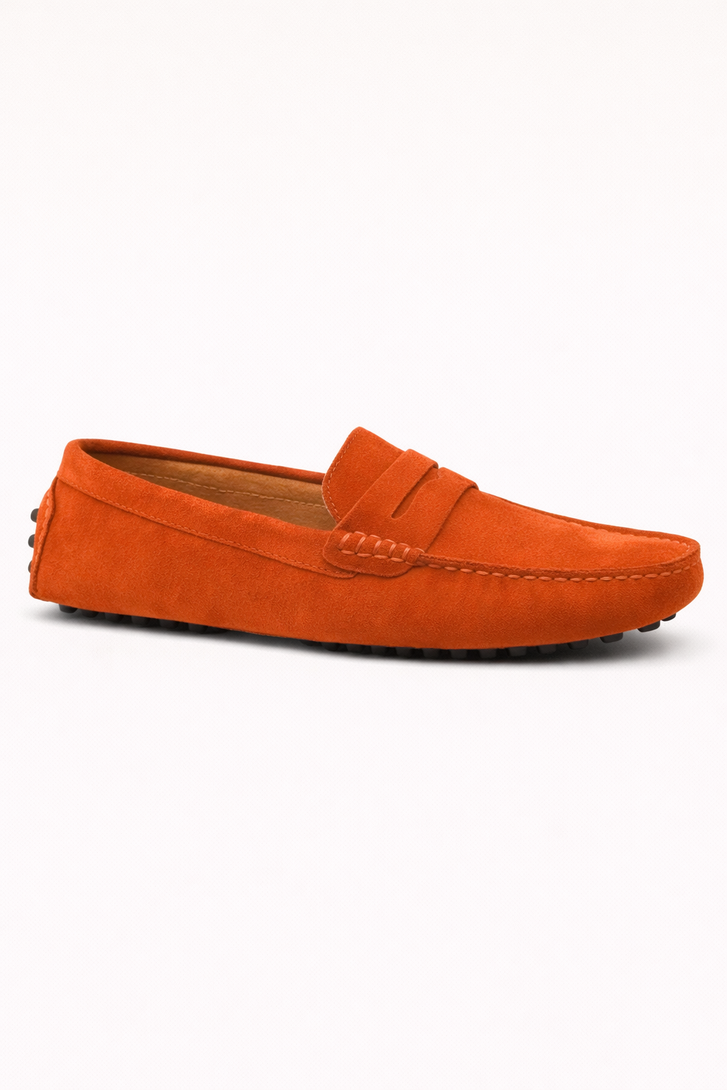 Suede Driver Loafers Orange