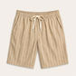 Nerivo Linen Striped Short Khaki