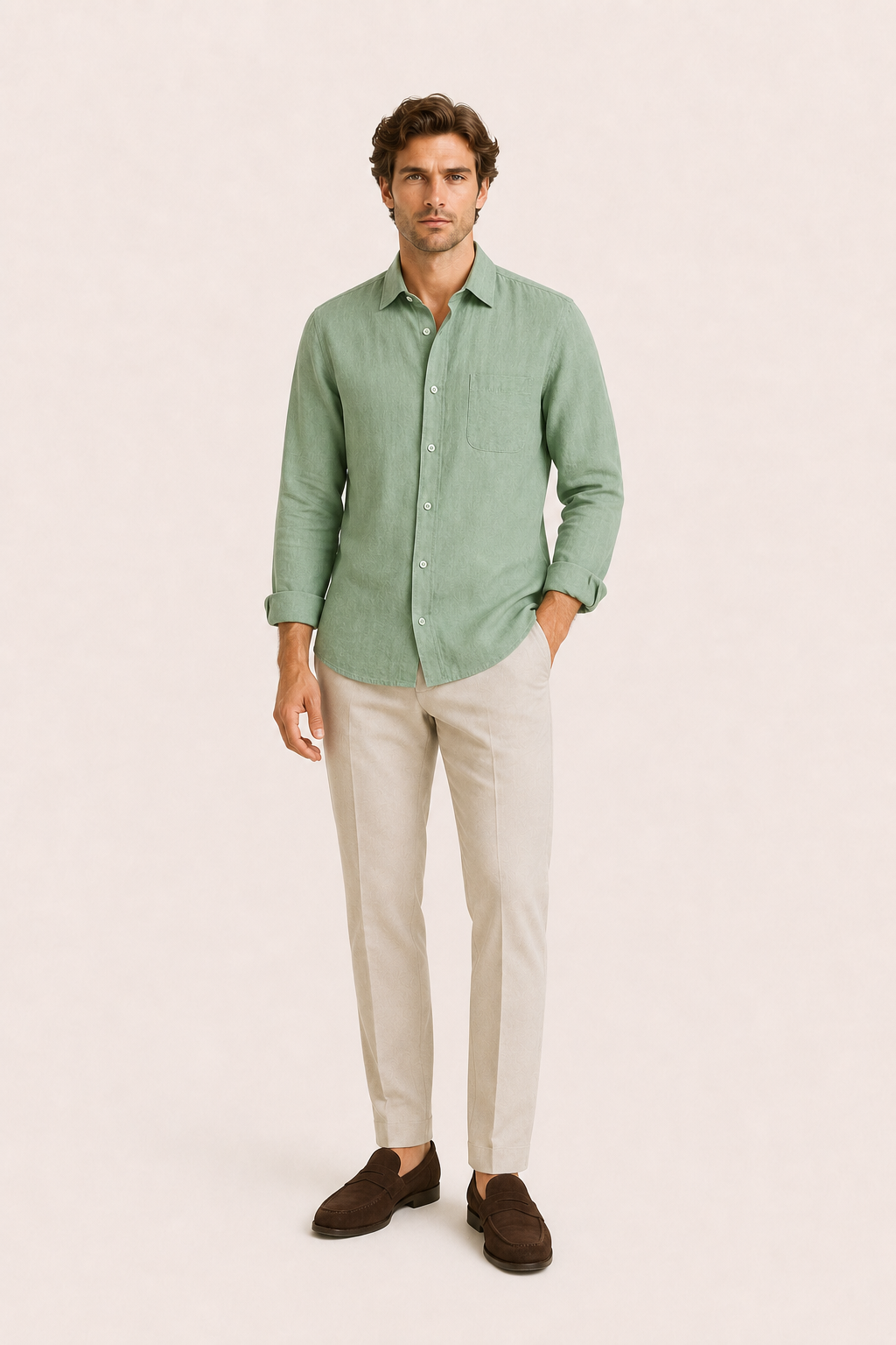 Milano Linen Shirt Dark Green