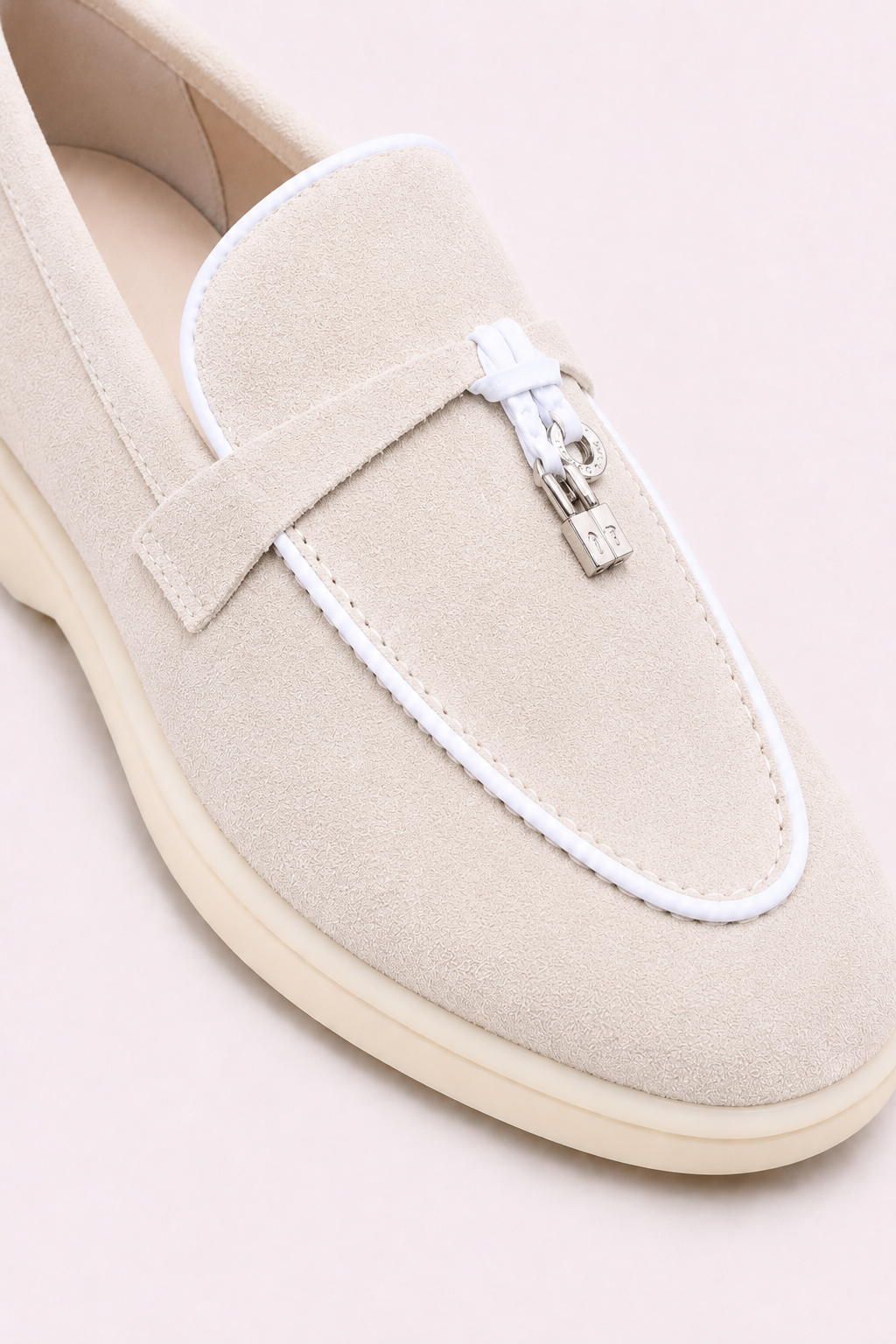 Amari Buckled Loafers Beige