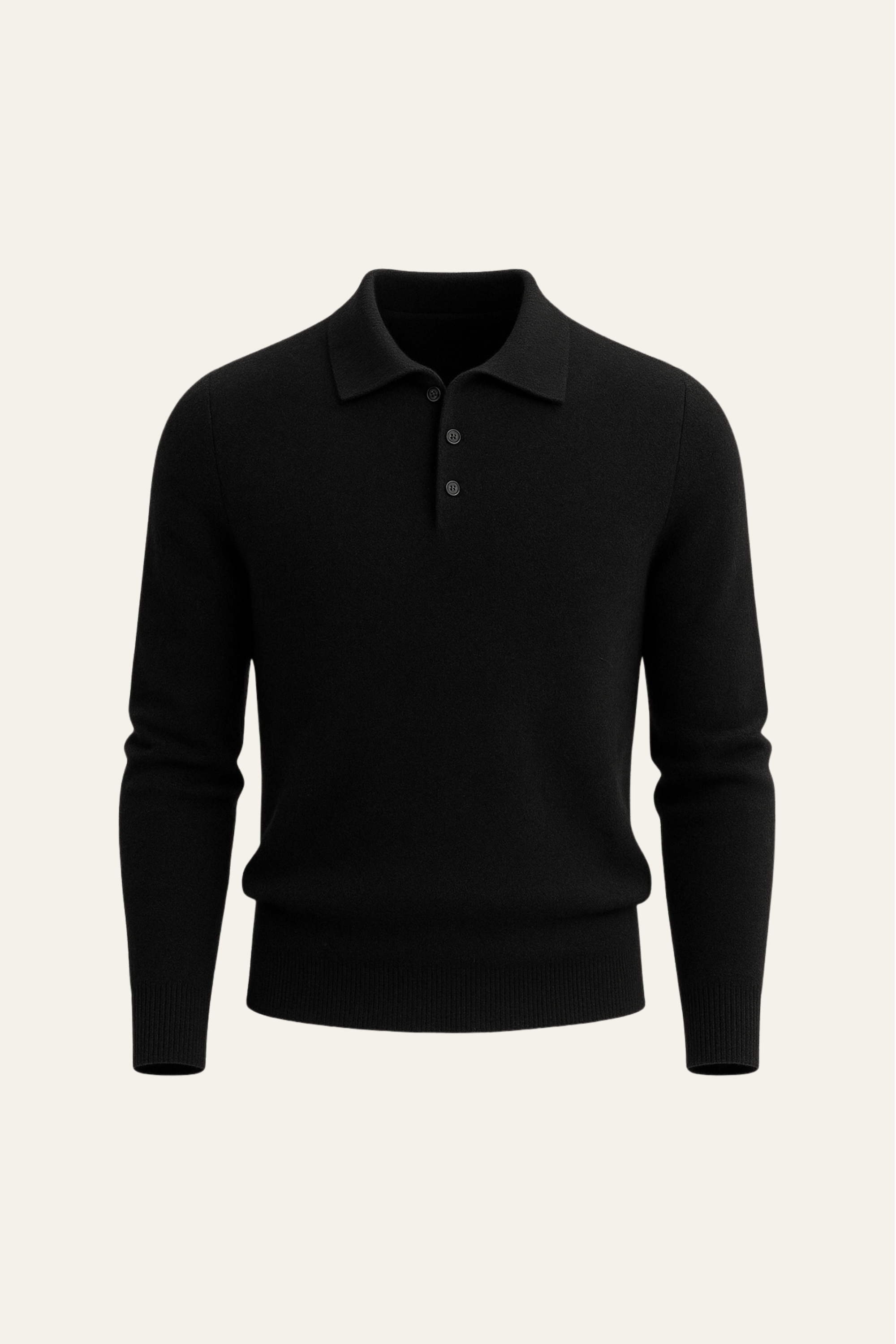 Avarel Wool Polo Knit Black