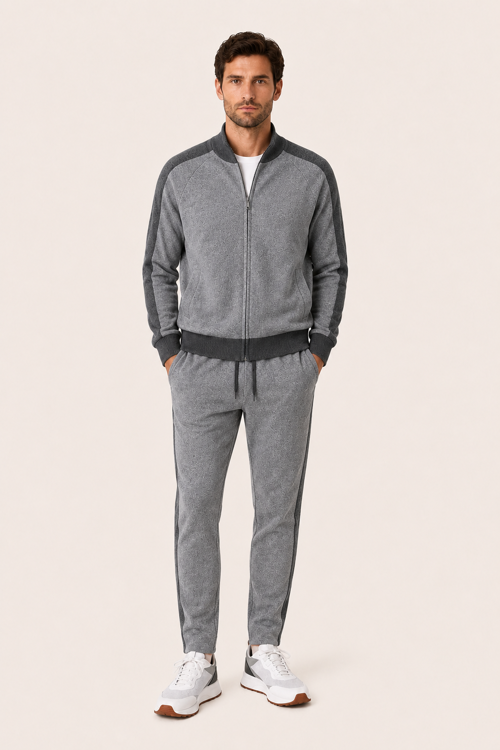 Ladore Cashmere Zip Set Grey / Dark Grey