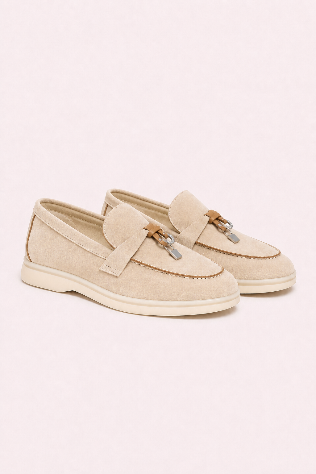 Rovain Buckled Loafers Champagne Beige