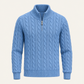 Tilano Cable Quarter-Zip Knit Light Blue