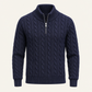 Tilano Cable Quarter-Zip Knit Navy