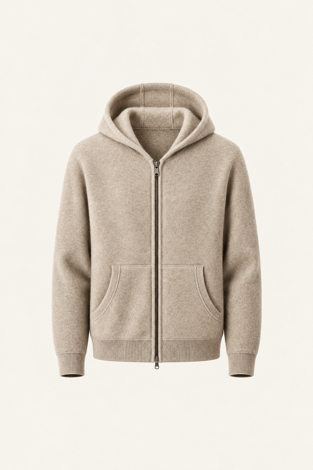 Tonari Merino Hooded Zip Beige