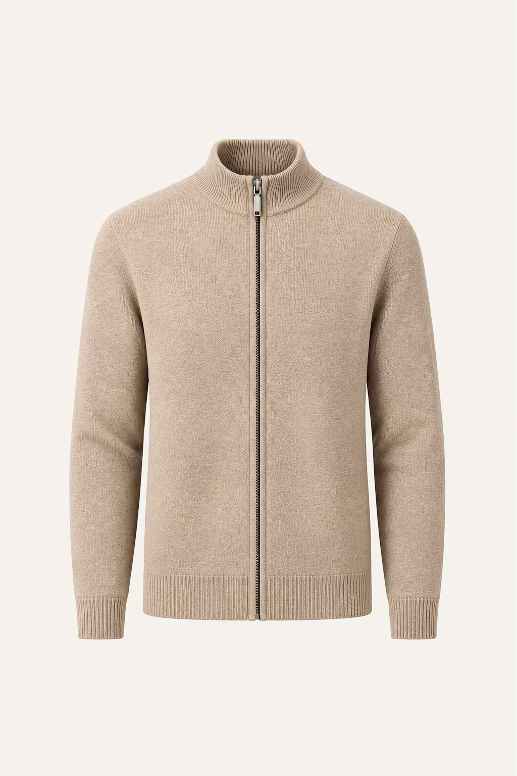 Vaniro Merino Cardigan Beige