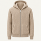 Velani Wool Hooded Zip Knit Beige
