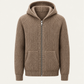 Velani Wool Hooded Zip Knit Brown