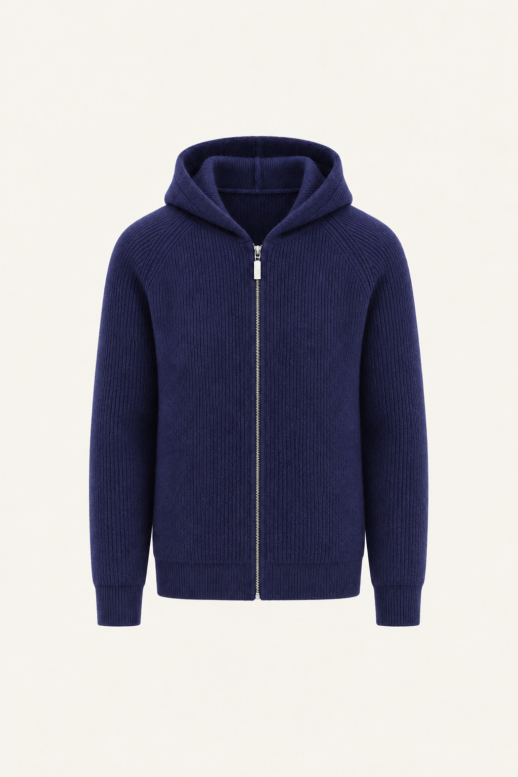 Zelano Wool Hooded Zip Up Navy