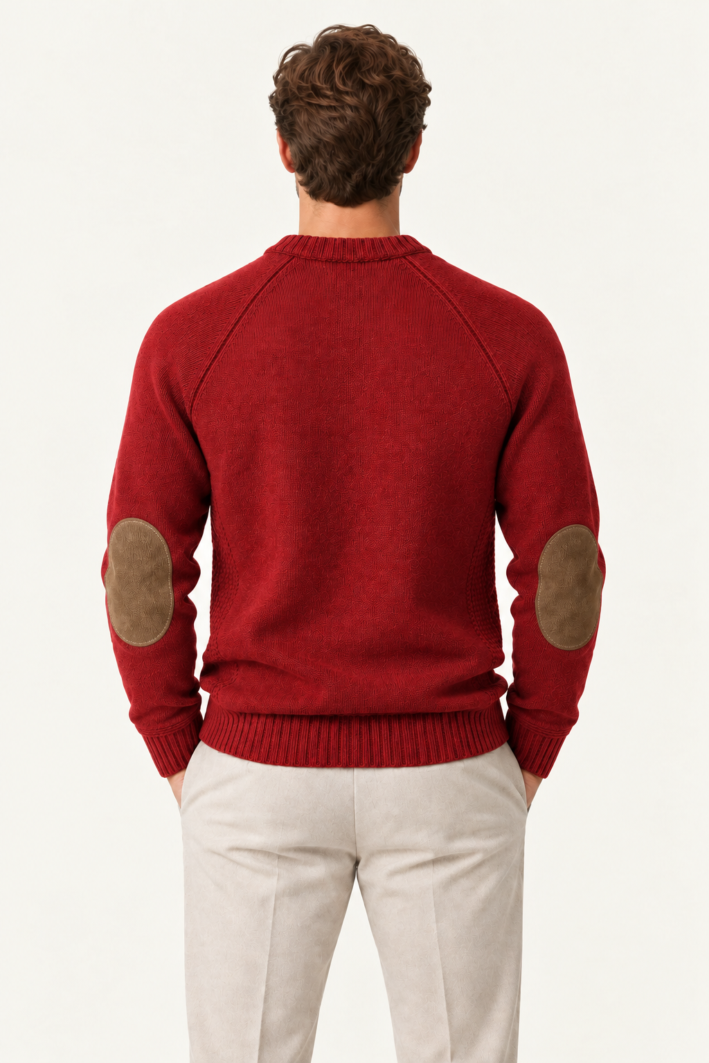 Sorivo Elbow-Patch Crewneck Red