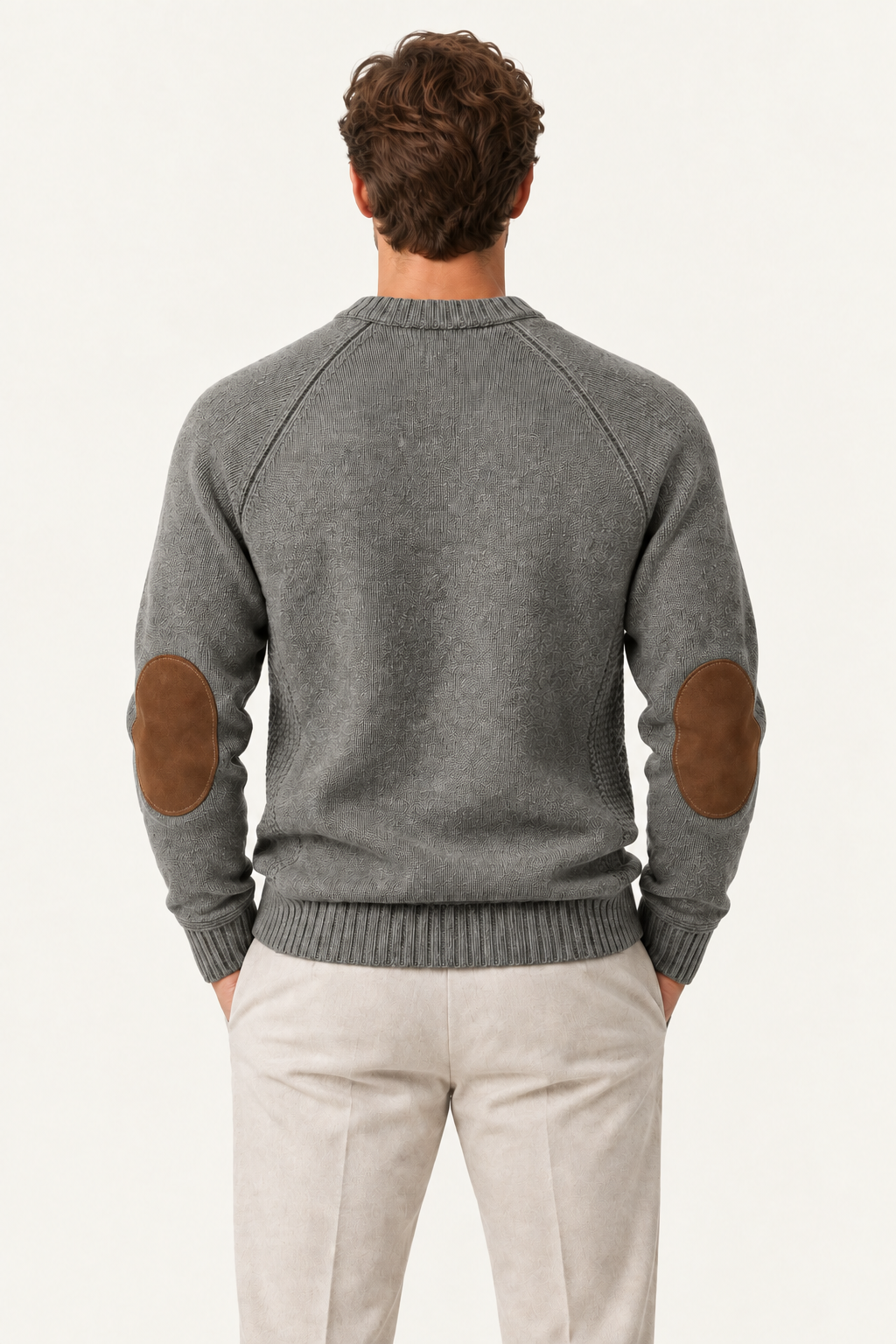 Sorivo Elbow-Patch Crewneck Grey