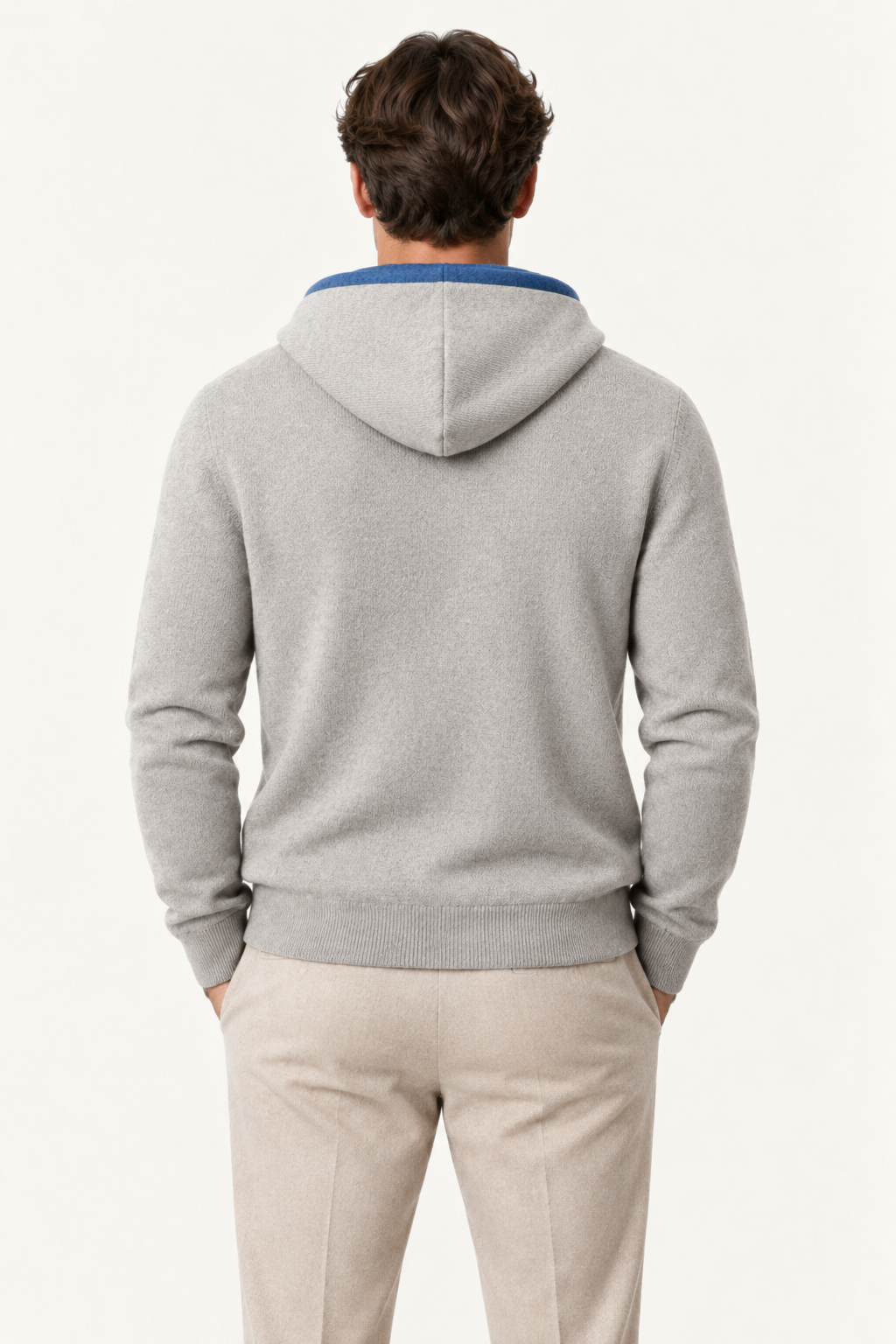 Talero Reversible Hooded Zip Knit Grey/Blue