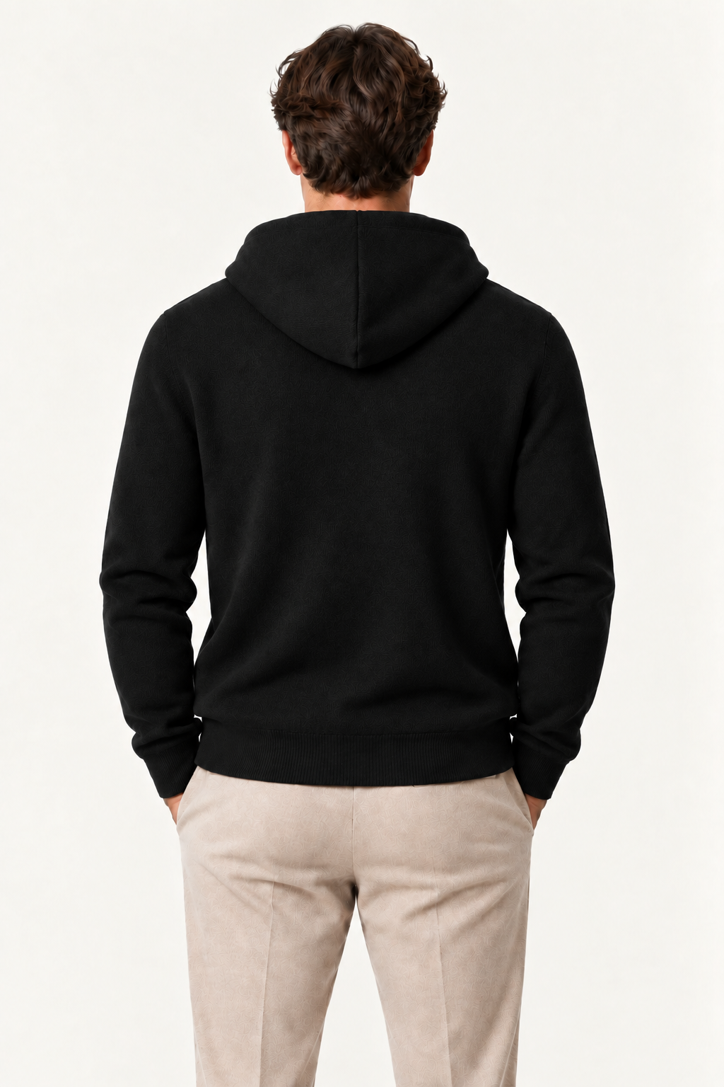 Talero Reversible Hooded Zip Knit Black/Ivory