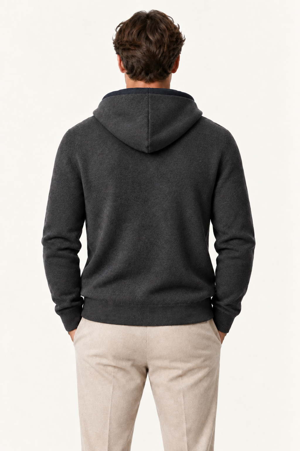 Talero Reversible Hooded Zip Knit Graphite/Charcoal