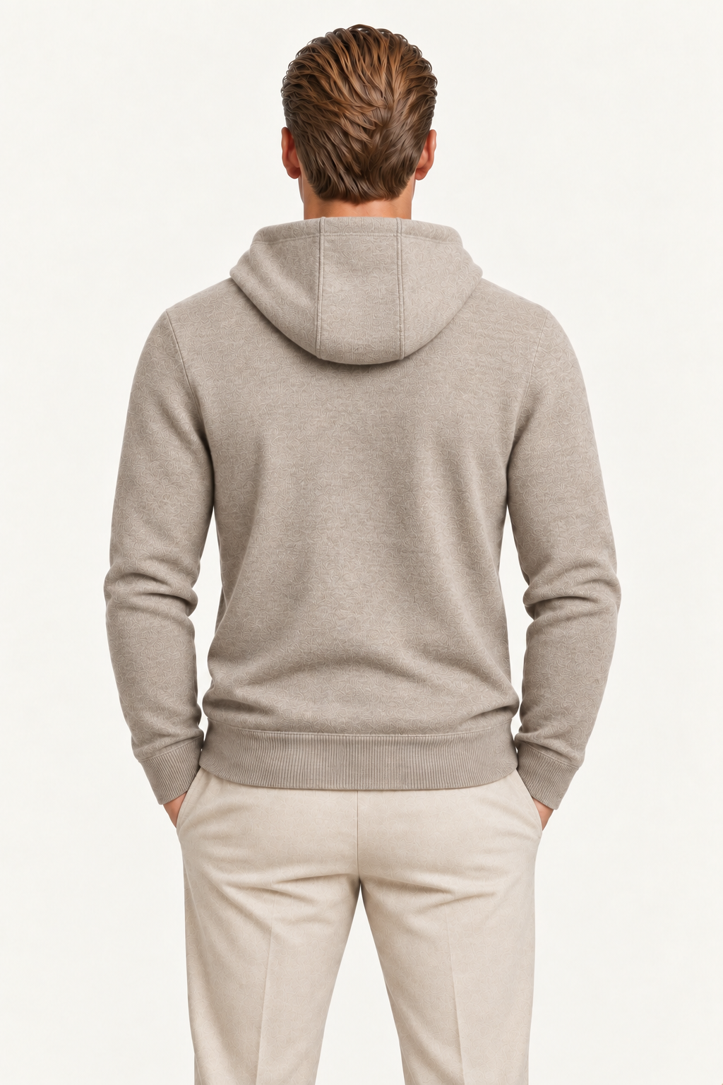 Tonari Merino Hooded Zip Beige