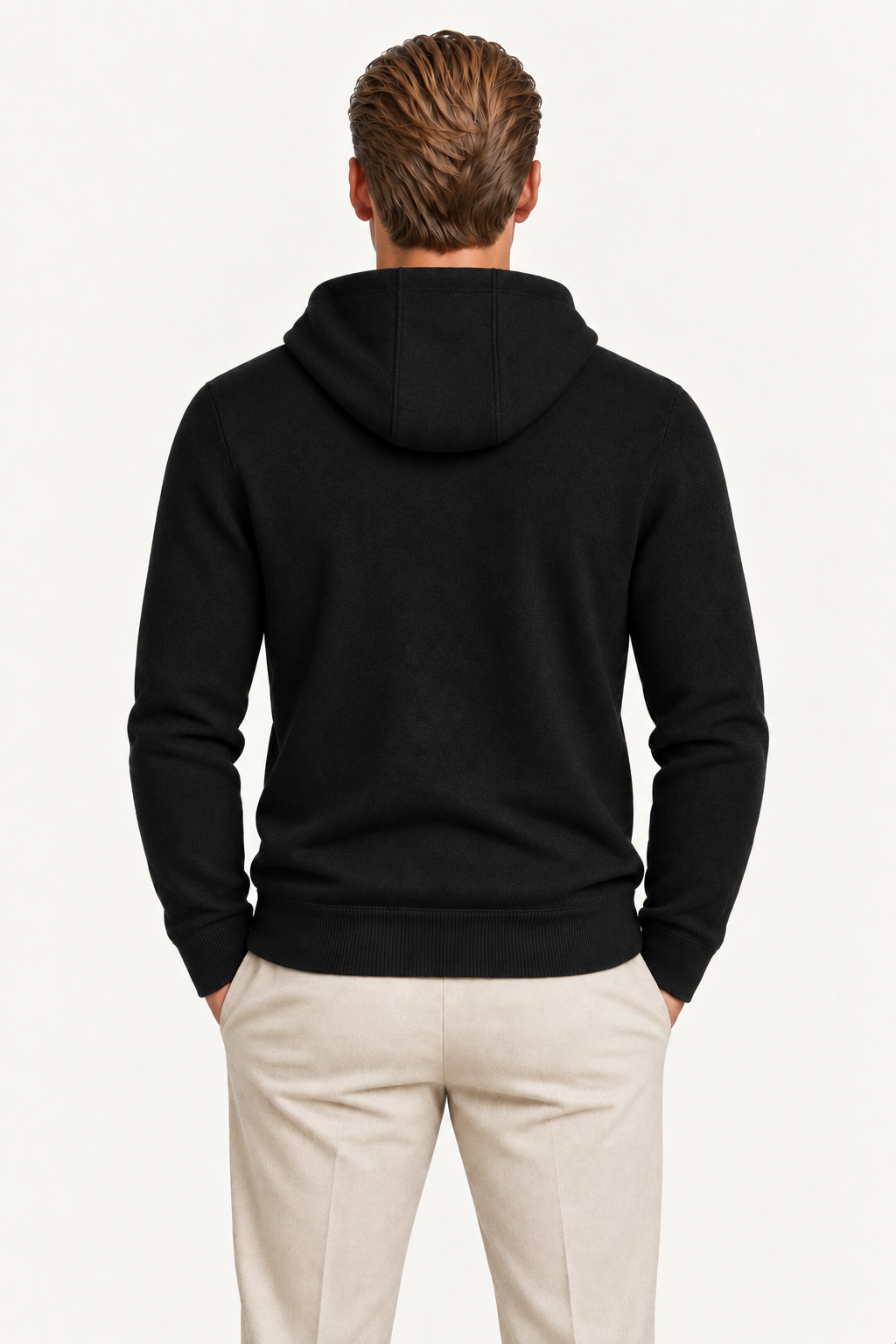 Tonari Merino Hooded Zip Black