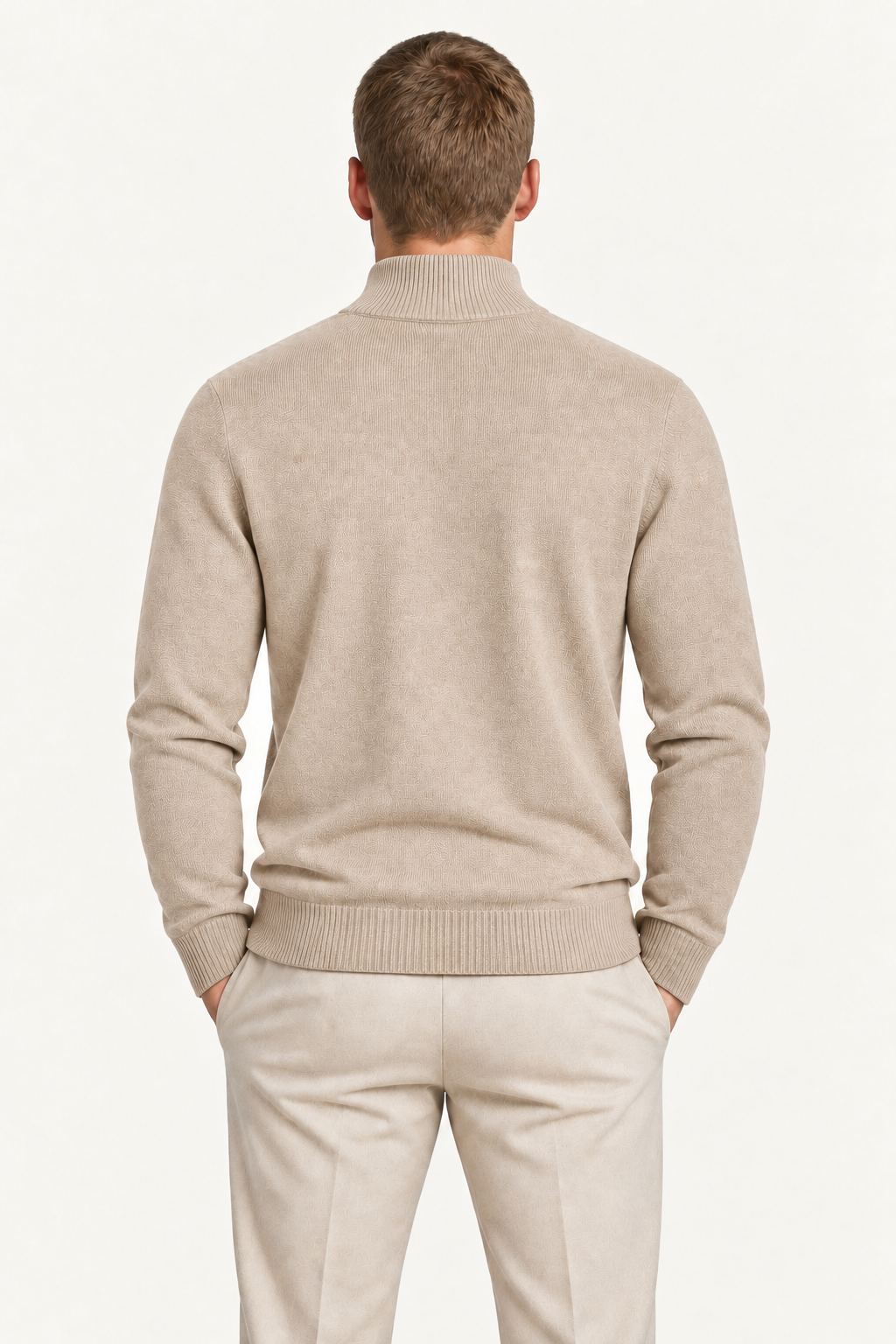 Vaniro Merino Cardigan Beige