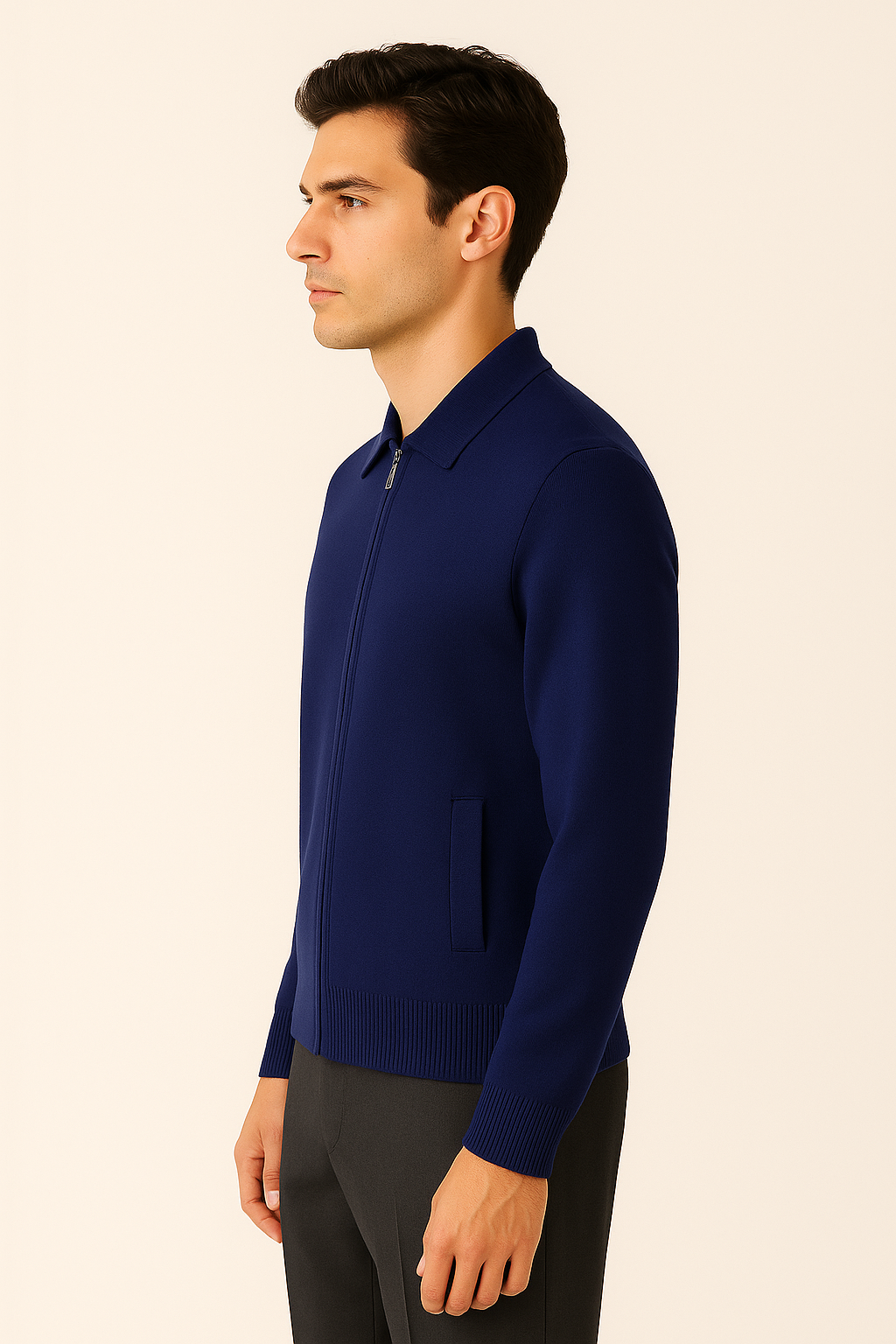 Navy Blue Polo Cardigan