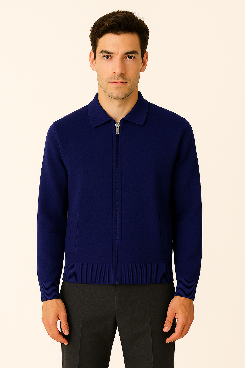Navy Blue Polo Cardigan