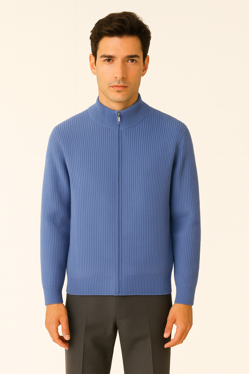 Blue Wool Cardigan