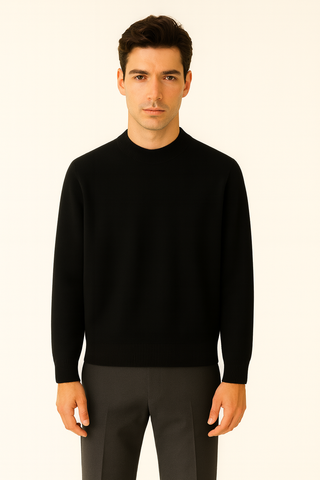 Black Wool Crewneck