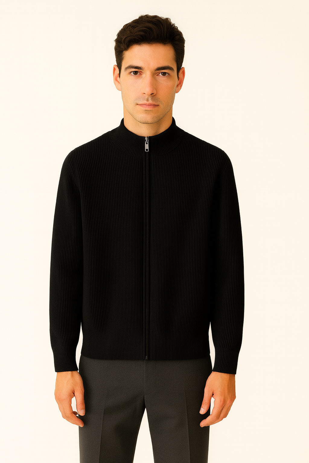 Black Wool Cardigan