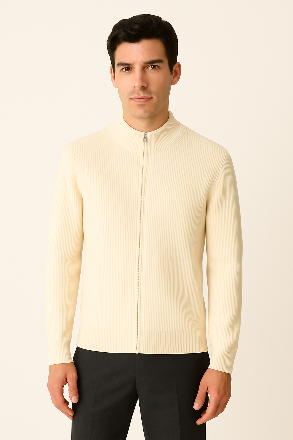 Beige Wool Cardigan