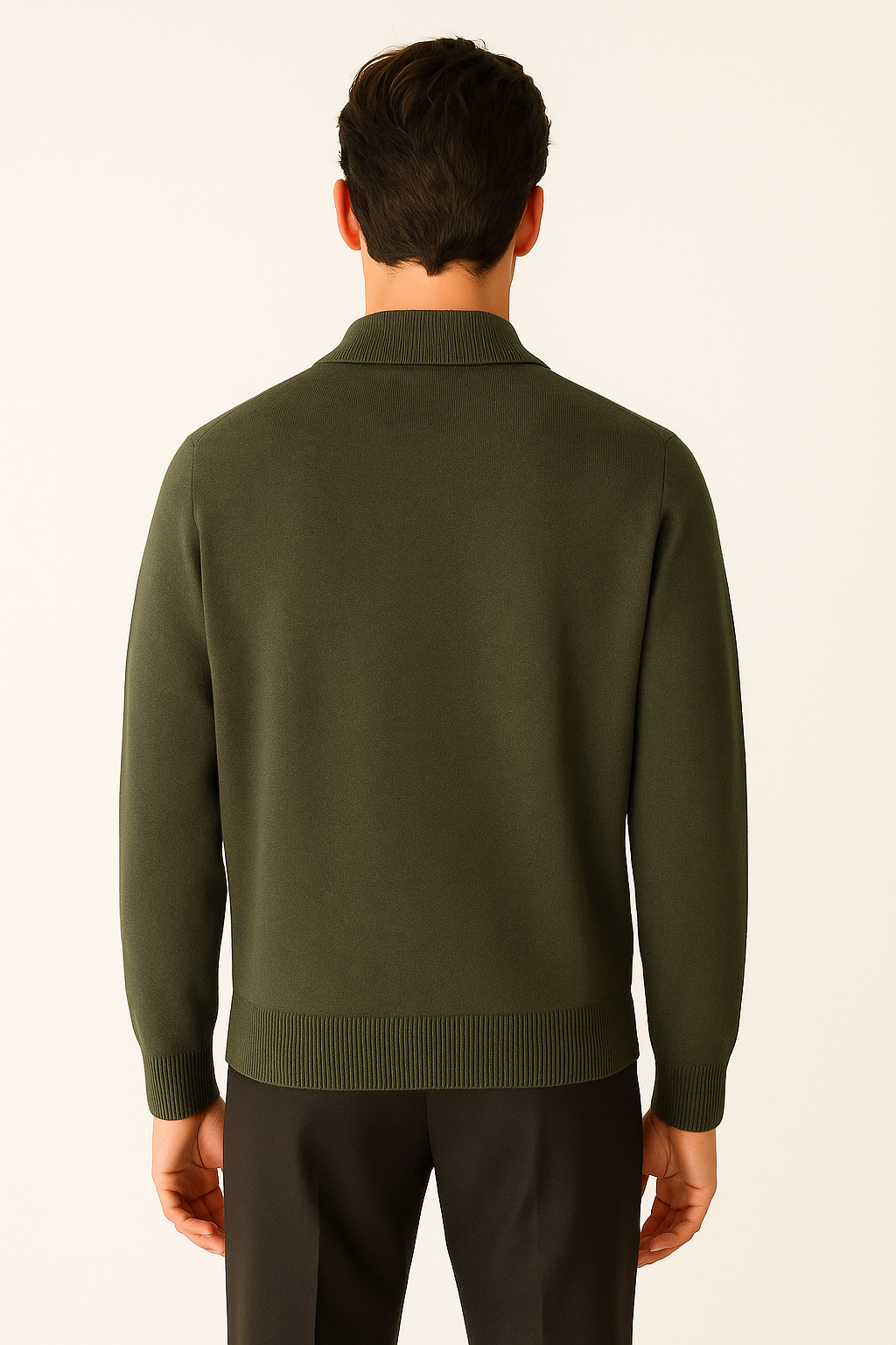 Olive Green Polo Cardigan