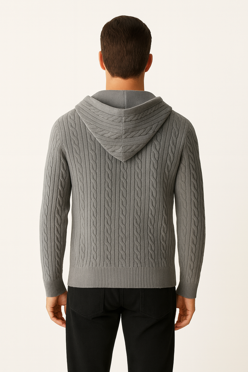 Grey Cashmere Zip Jacket