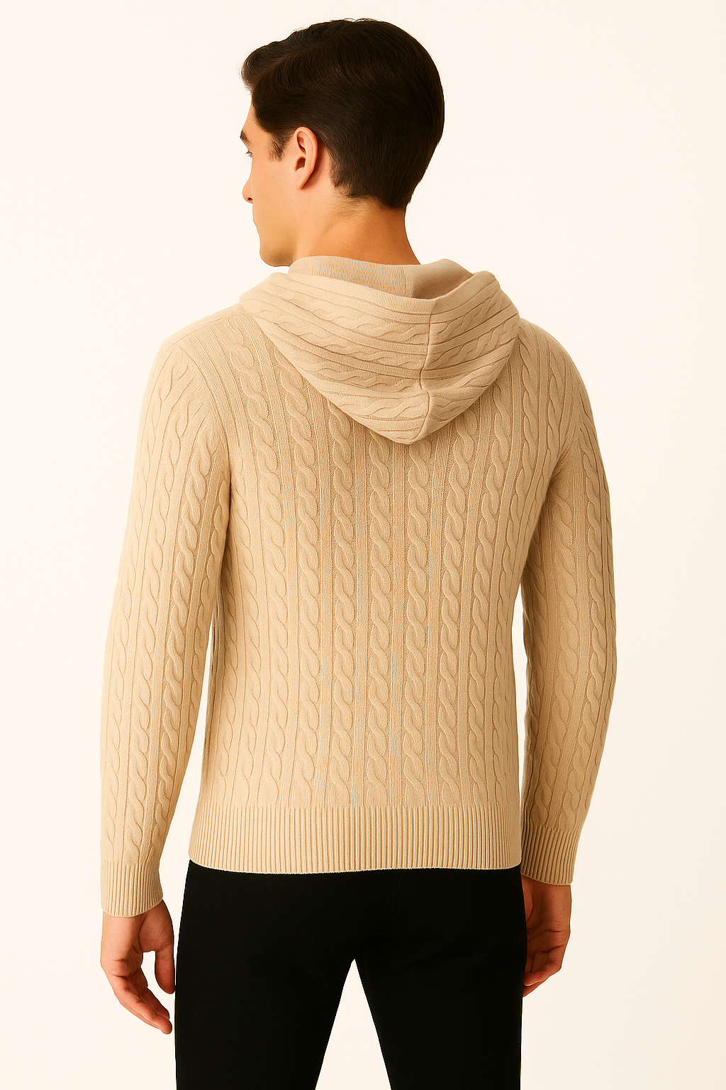 Beige Cashmere Zip Jacket