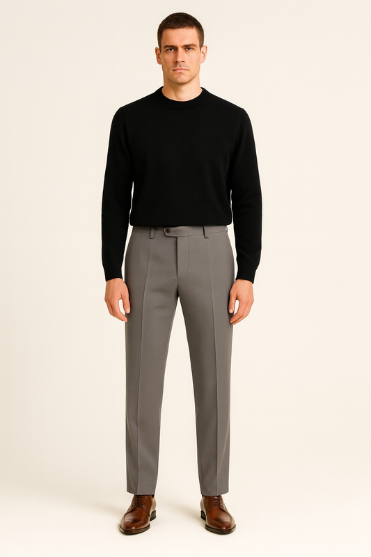 Grey Elastic Pantalon